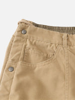 Faux Two-piece Loose-fit Canvas Cargo Pants