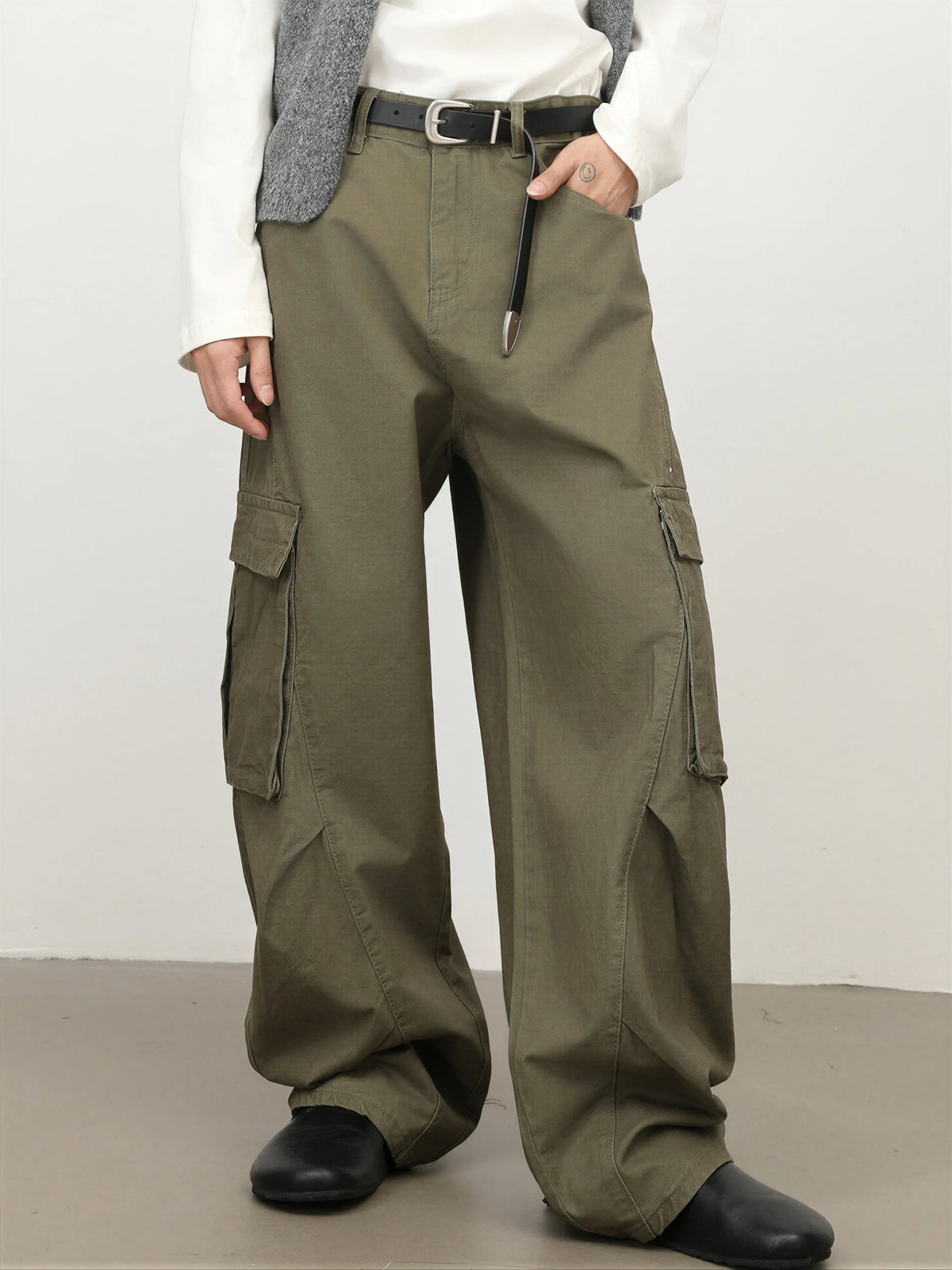 Pure Cotton Multi-pocket Cargo "saber" Jeans