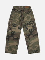 Retro Washed Distressed Camouflage Cargo Pants