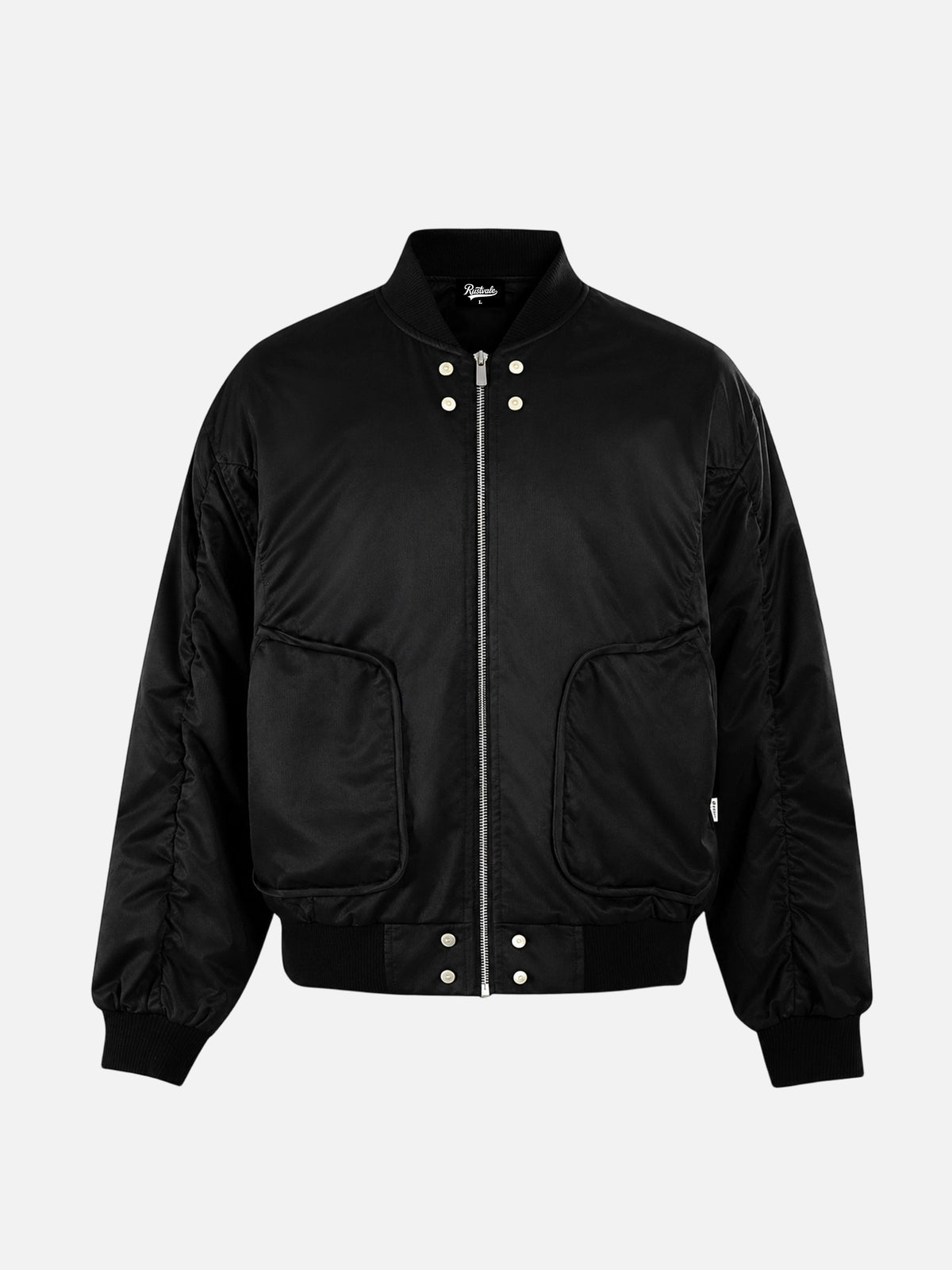 Retro Riveted & Pleated Baseball Jacket