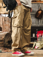 Vintage-style Curved-seam Wide-leg Utility Trousers