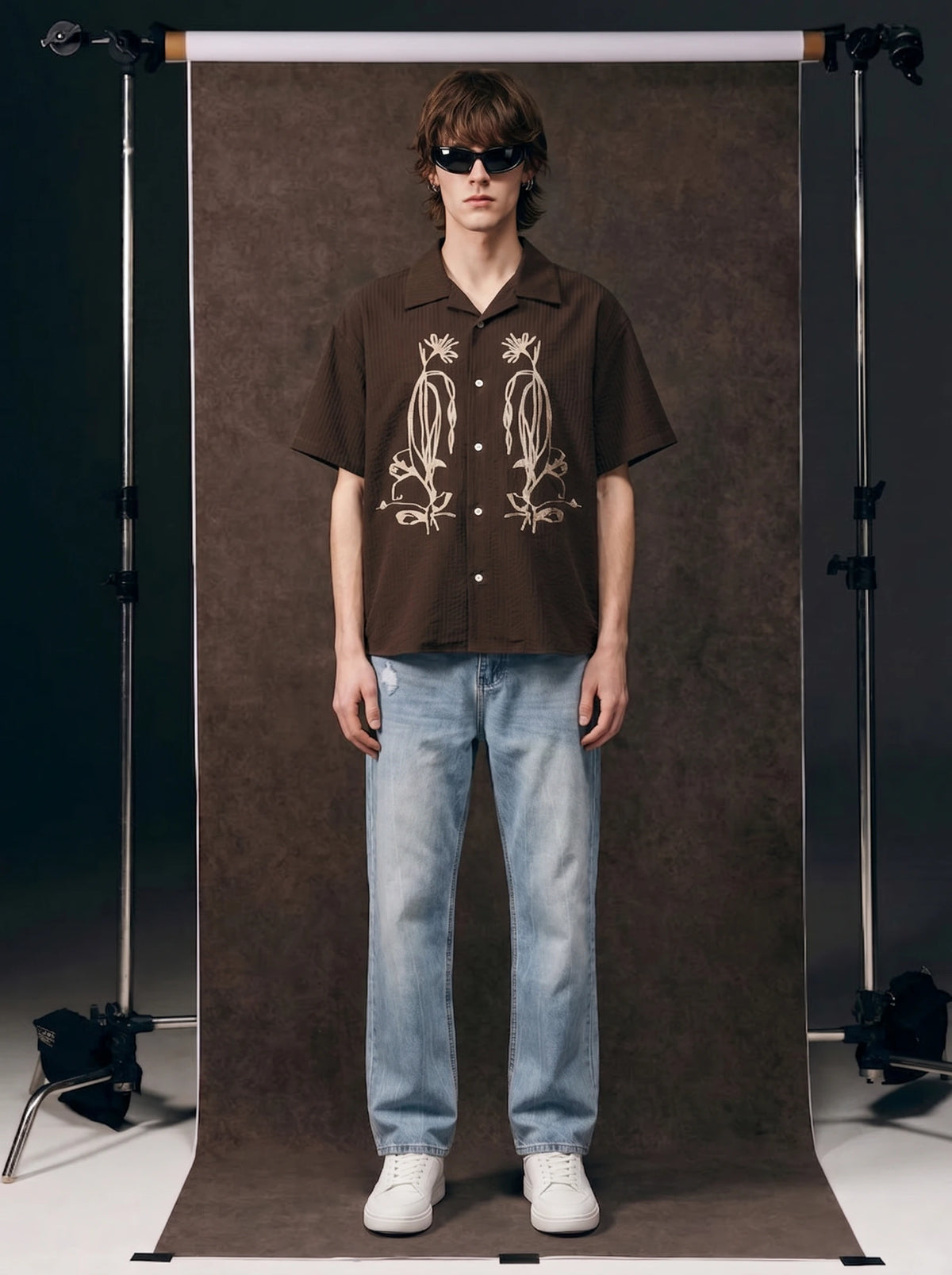 Twin Flowers Summer Quick-Drying Short-Sleeve Shirt