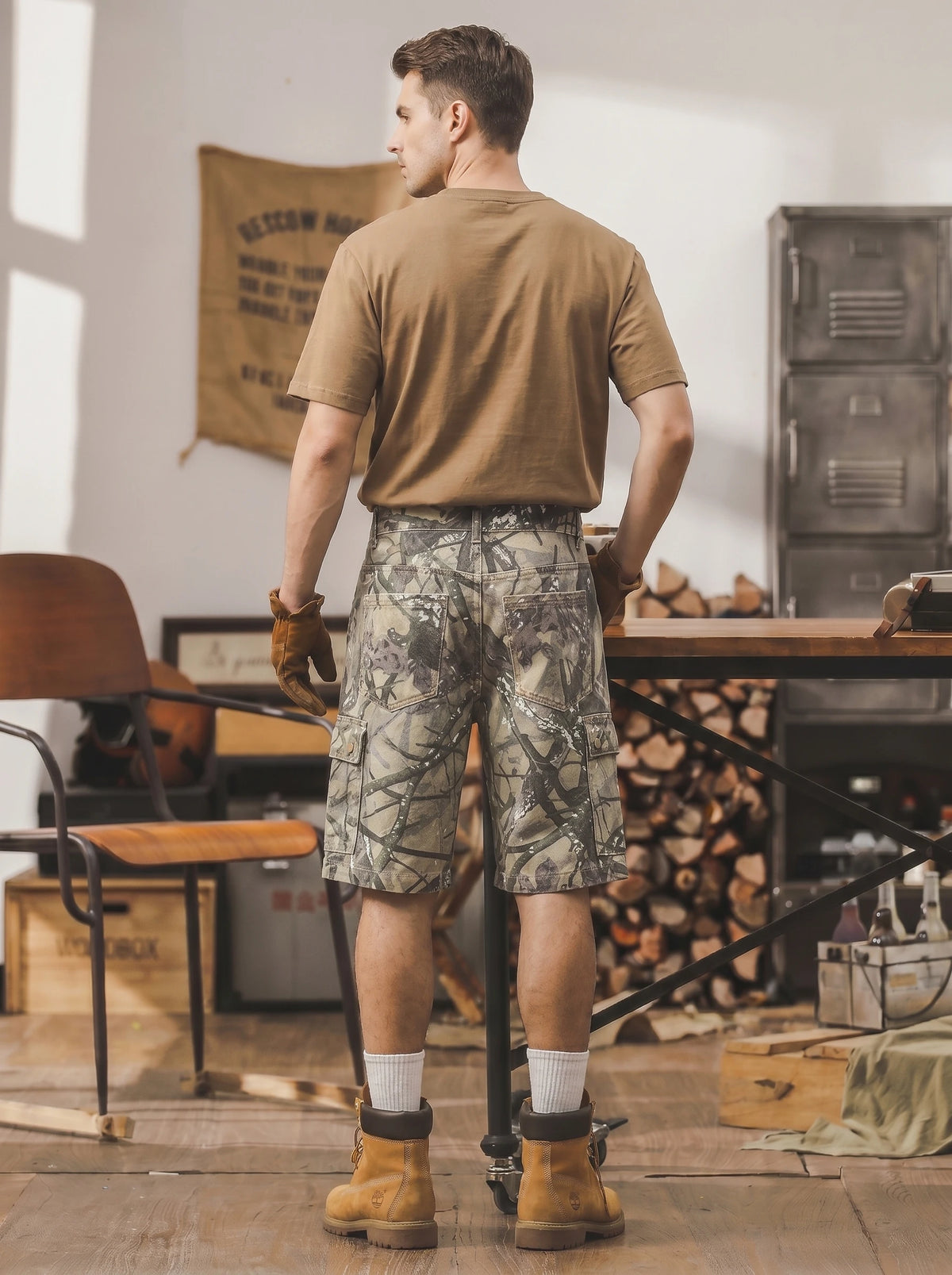 American-Style Camouflage Cargo Shorts