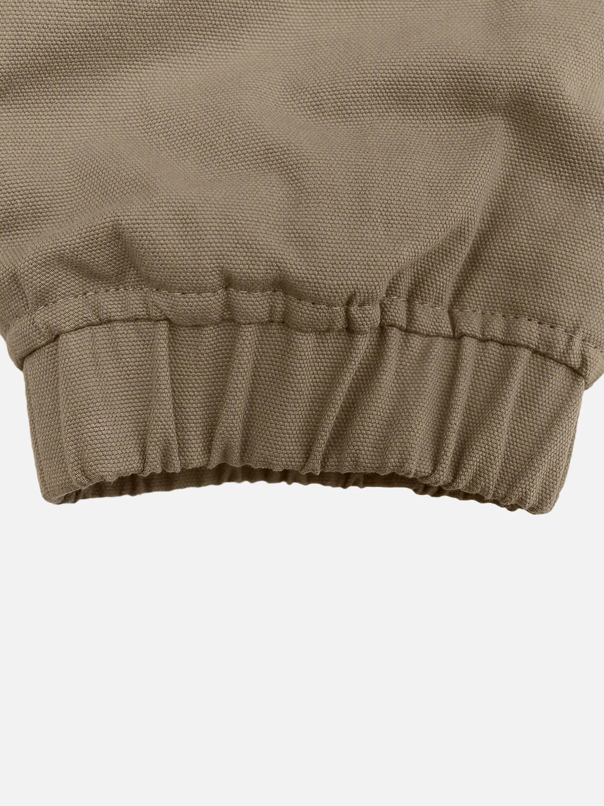 Retro Canvas & Leather-paneled Loose-fit Cotton Workwear Jacket