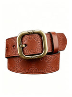 Handcrafted Vintage Embossed Top-grain Cowhide Belt