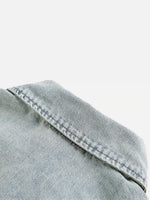 Retro Washed Denim Short-sleeve Shirt