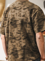 Retro Irregular Flocked All-over Print T-shirt
