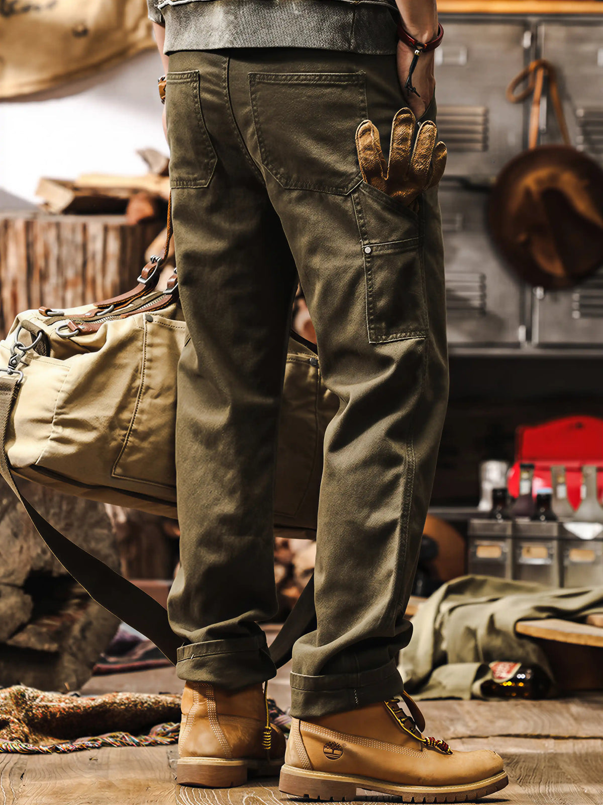 Maillard-style Straight-leg Casual Cargo Pants