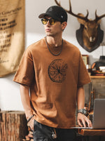 American Vintage-Style Printed Short-Sleeve T-Shirt