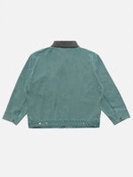 American-style Washed, Color-blocked Work Jacket
