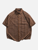 Corduroy Striped Short-sleeve Shirt