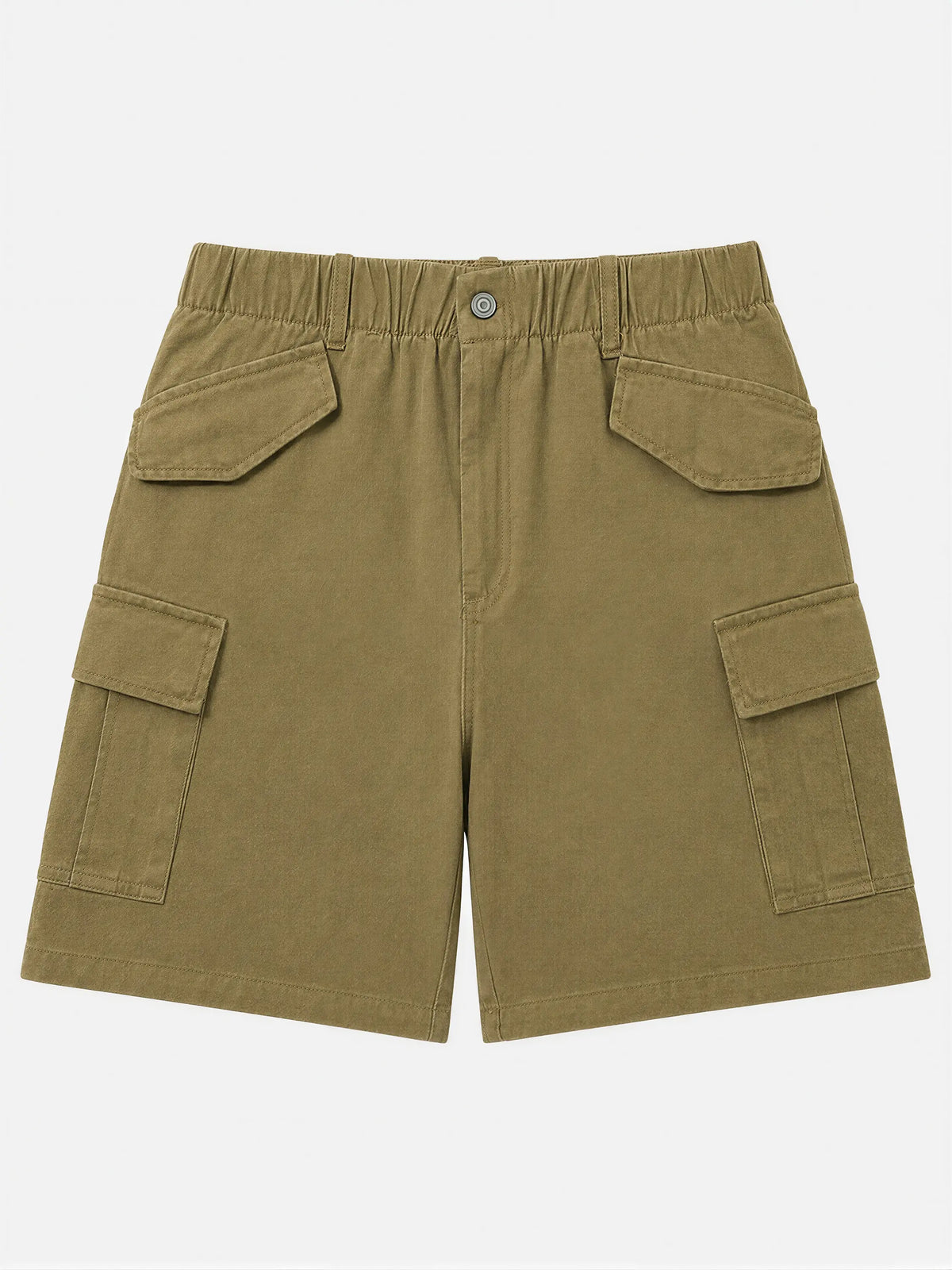 Retro Americana-style Military Multi-pocket Cargo Shorts