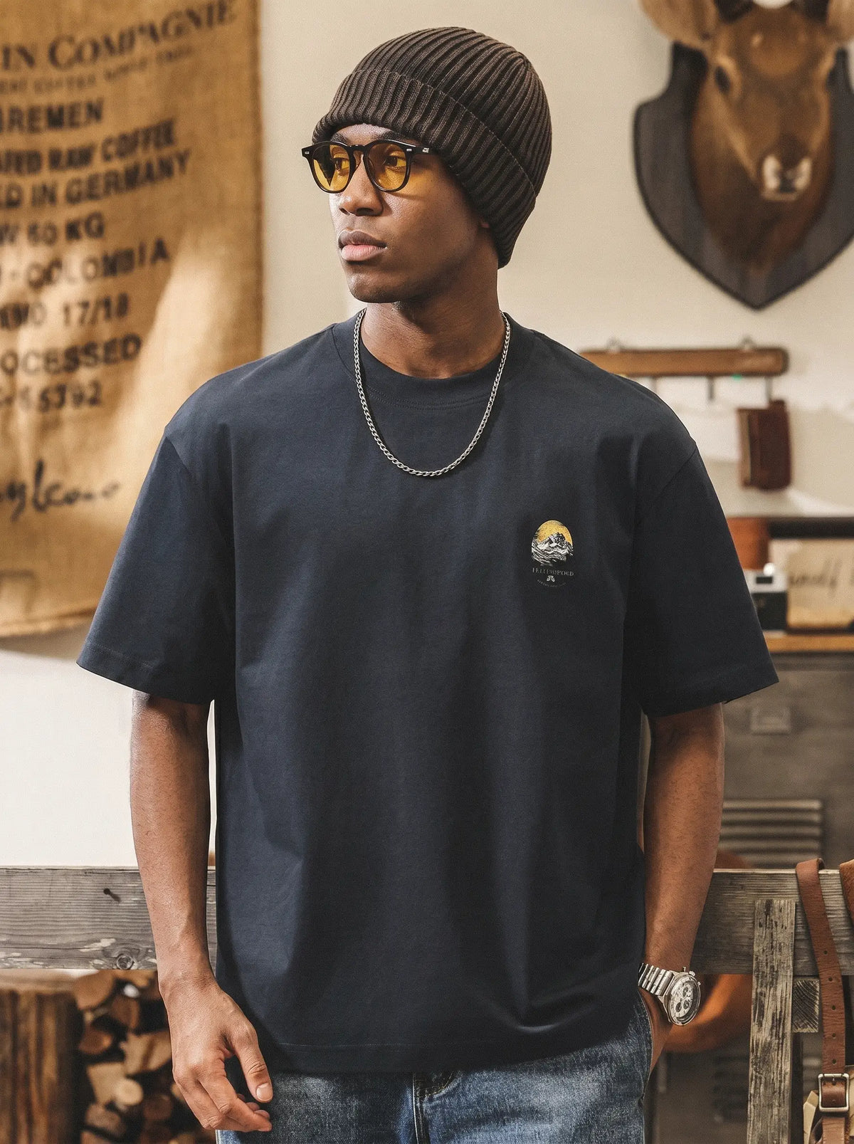 American Retro Mountain-themed 3d Print T-shirt