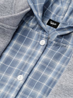 Faux Two-piece Style Loose-fit Plaid Hoodie