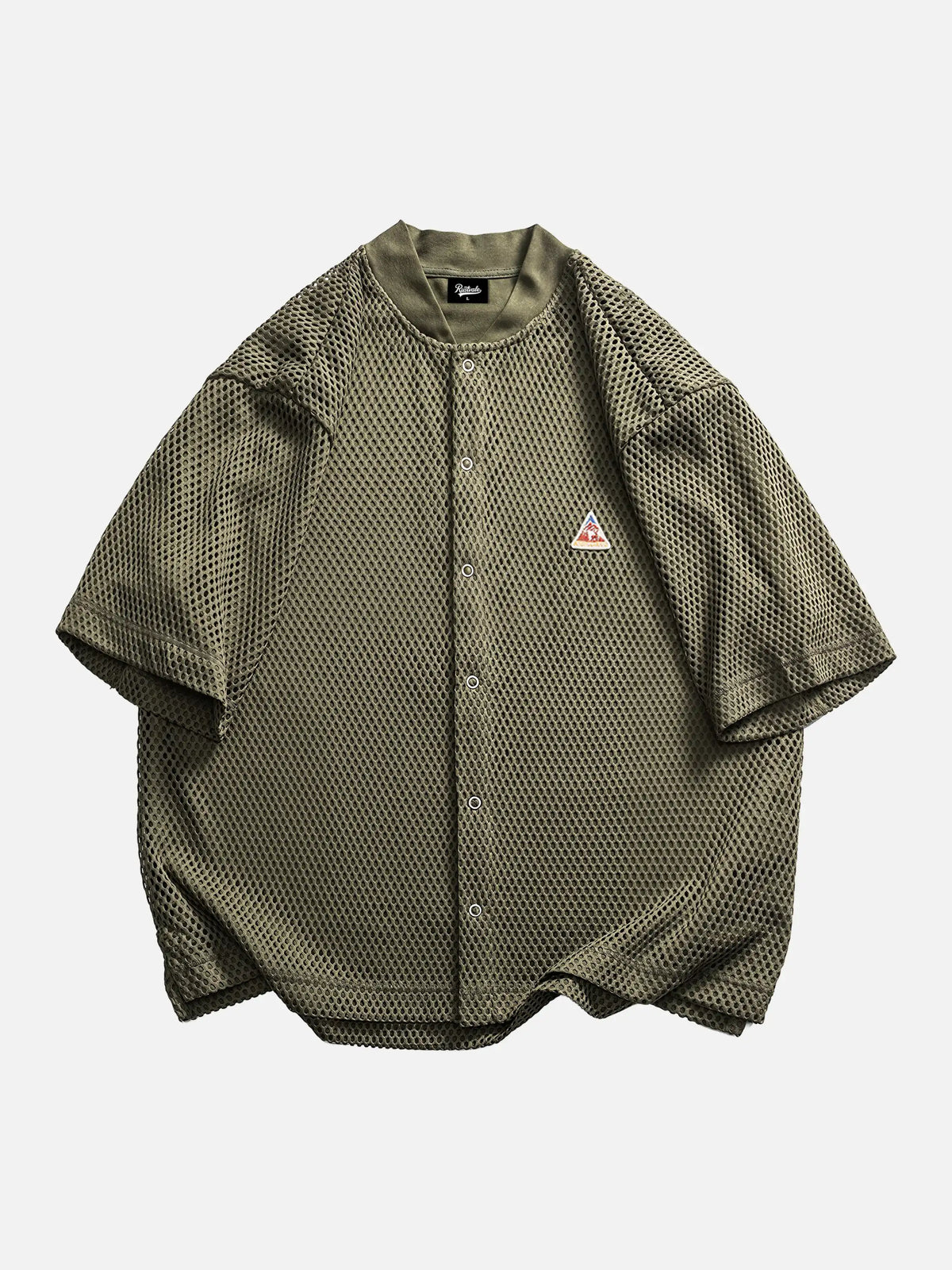 Retro Mesh Short-sleeve Shirt Cardigan