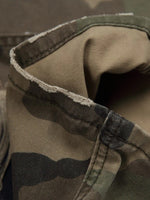 Retro Washed Distressed Camouflage Cargo Pants