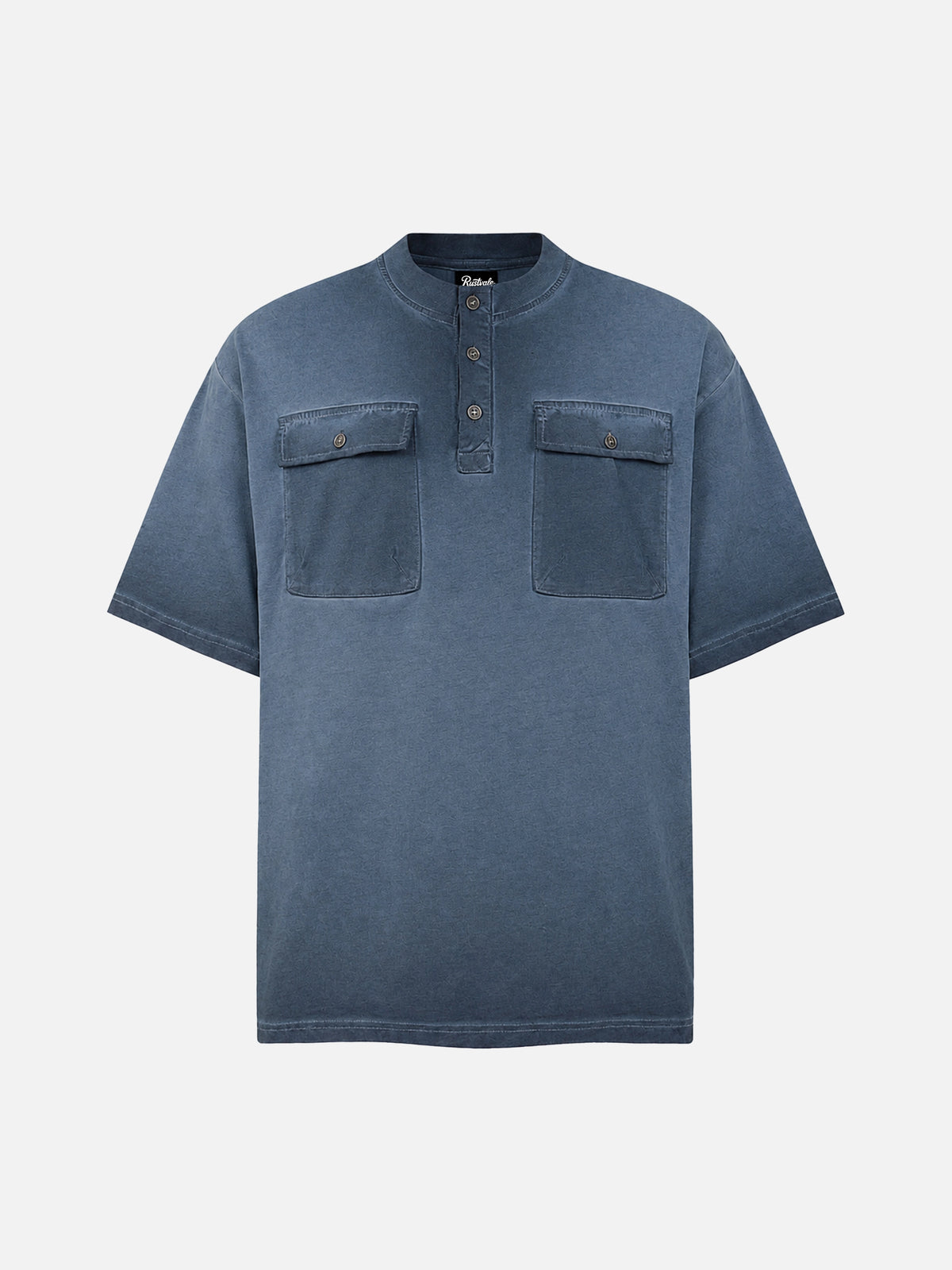 Dirty-dyed Half-zip Cargo T-shirt