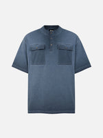 Dirty-dyed Half-zip Cargo T-shirt