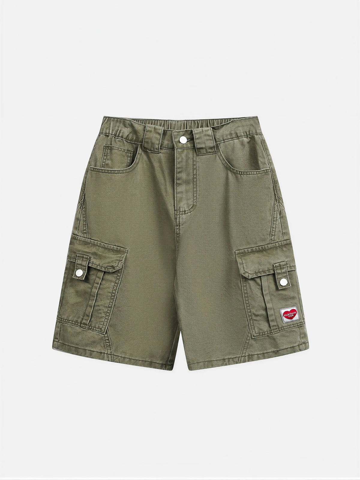 Loose-fit Multi-pocket Knee-length Shorts