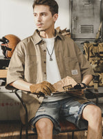 American-style Loose-fit Short-sleeve Work Shirt