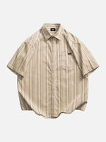 Corduroy Striped Short-sleeve Shirt