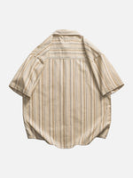 Corduroy Striped Short-sleeve Shirt