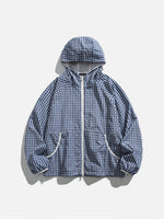 Retro Outdoor Plaid Hooded Jacket
