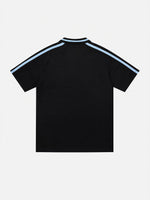 American Retro Color-block Lettering T-shirt