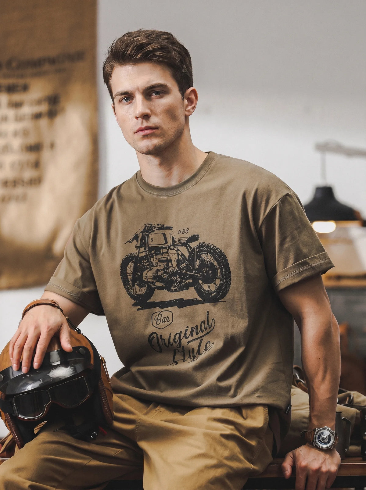 American Vintage-style Printed Short-sleeve T-shirt