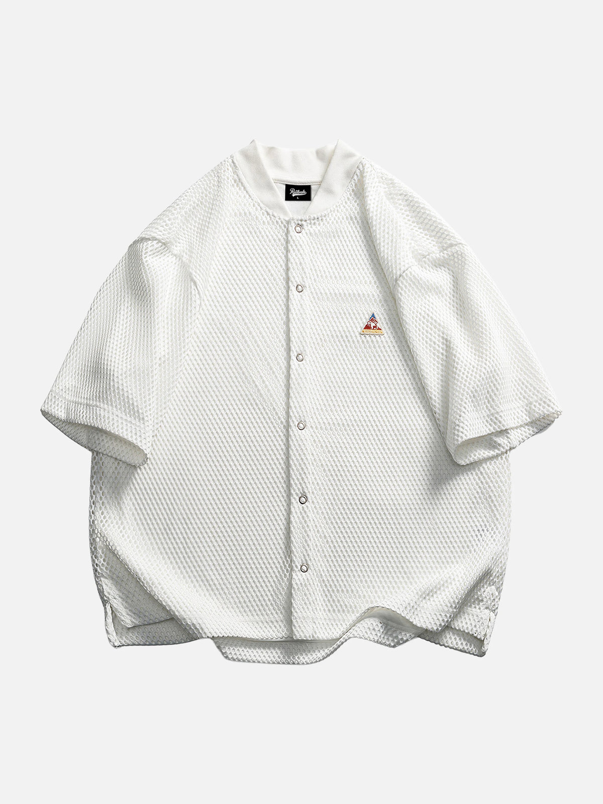 Retro Mesh Short-sleeve Shirt Cardigan