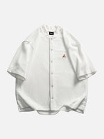 Retro Mesh Short-sleeve Shirt Cardigan