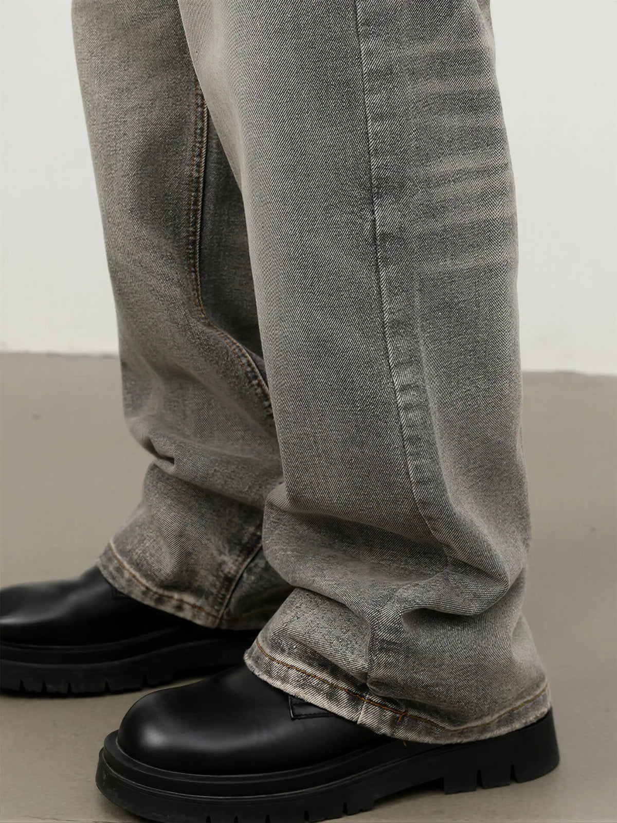 Retro Whiskered Washed Denim Jeans