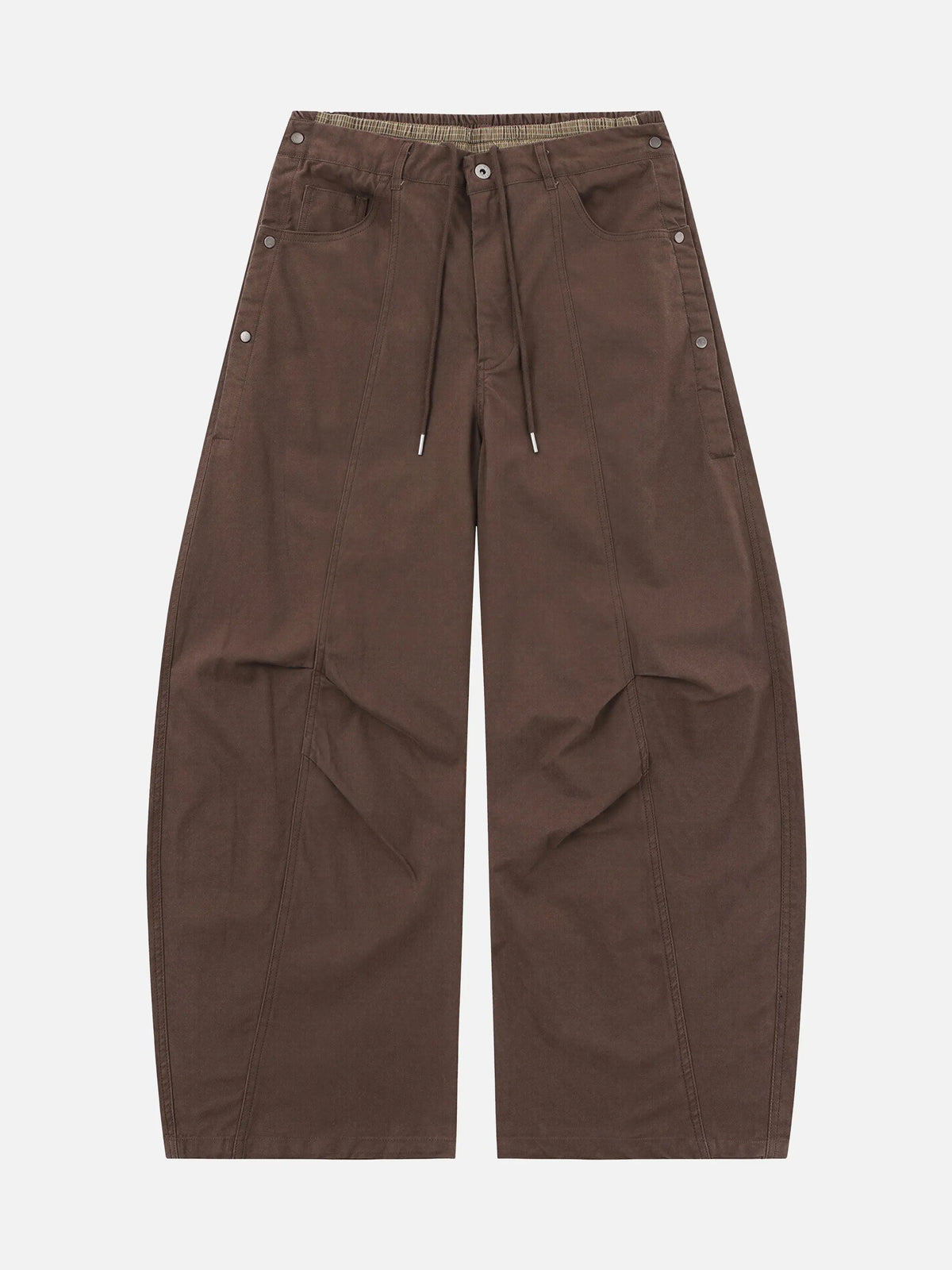 Faux Two-piece Loose-fit Canvas Cargo Pants