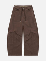 Faux Two-piece Loose-fit Canvas Cargo Pants