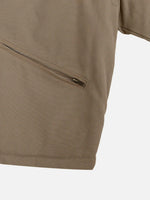 Retro Canvas & Leather-paneled Loose-fit Cotton Workwear Jacket
