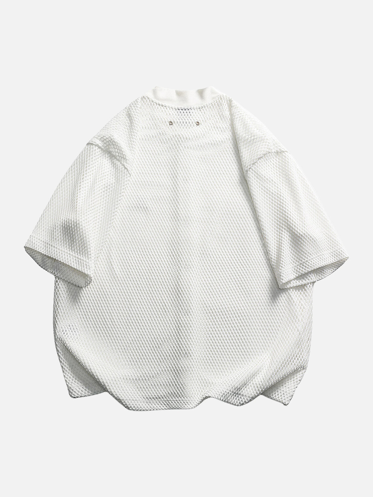 Retro Mesh Short-sleeve Shirt Cardigan