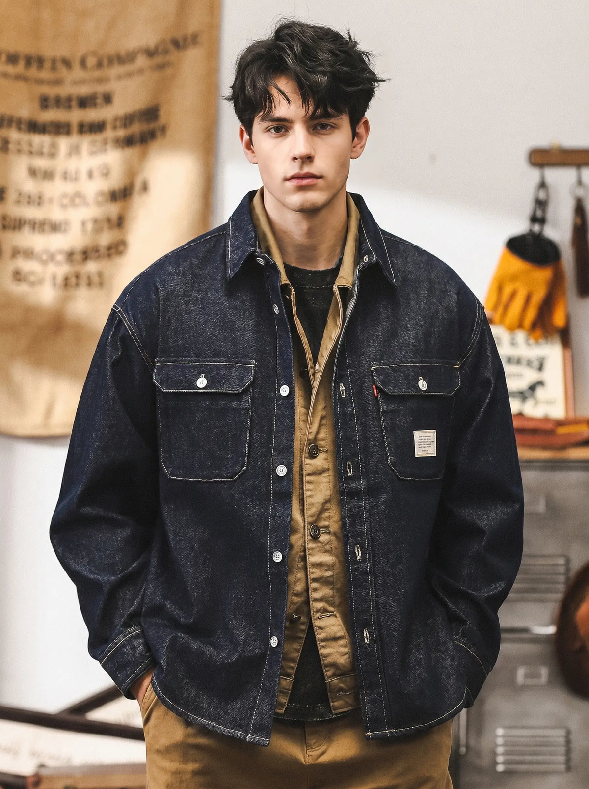 Classic Raw-wash Denim Work Shirt-jacket