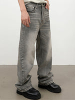 Retro Whiskered Washed Denim Jeans