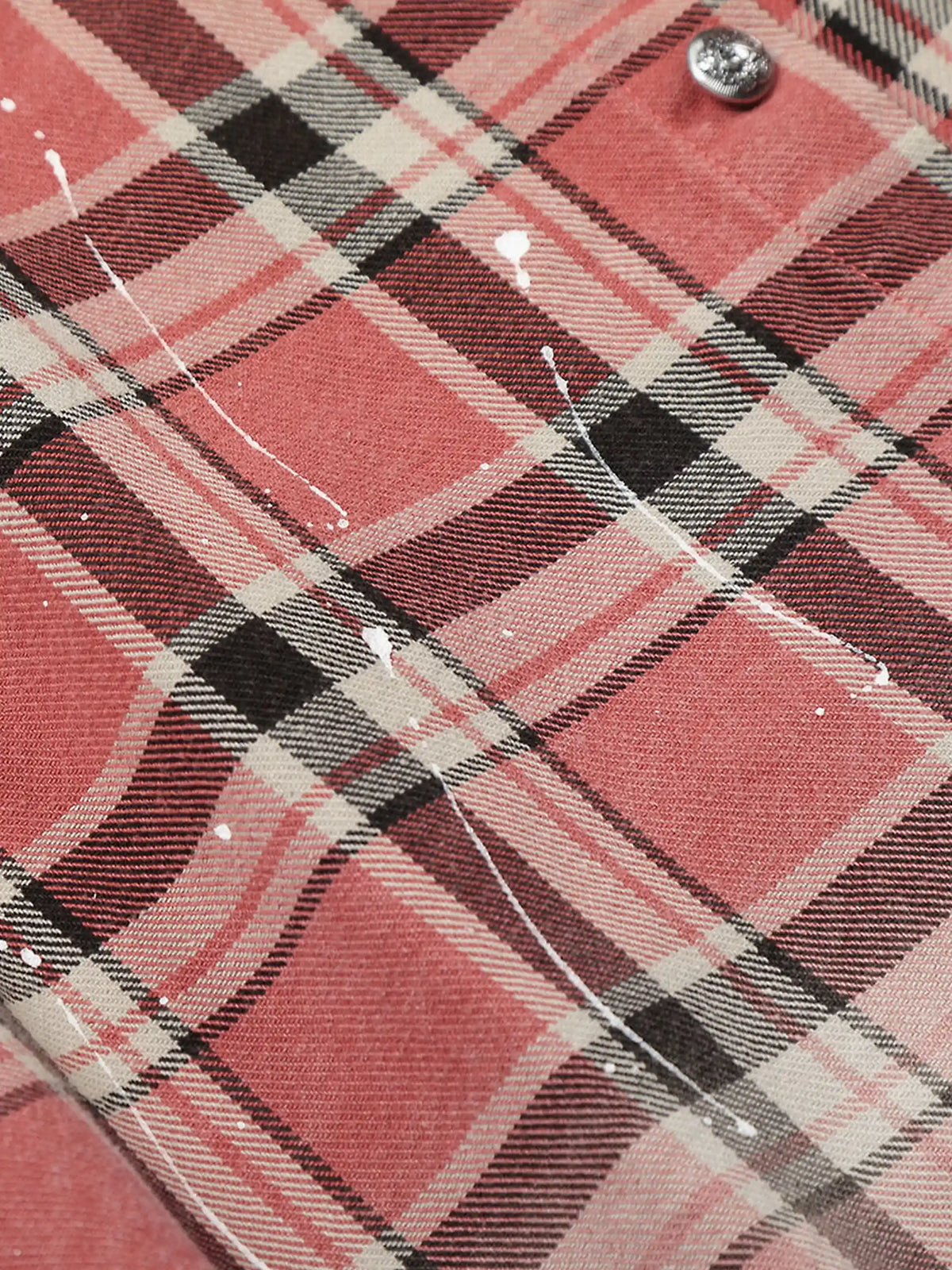 Retro Ombré Frayed-hem Plaid Long-sleeve Shirt