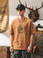 American Vintage-Style Printed Short-Sleeve T-Shirt