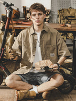 American-style Loose-fit Short-sleeve Work Shirt