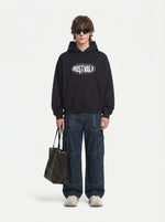 Minimal Metallic Logo Hoodie