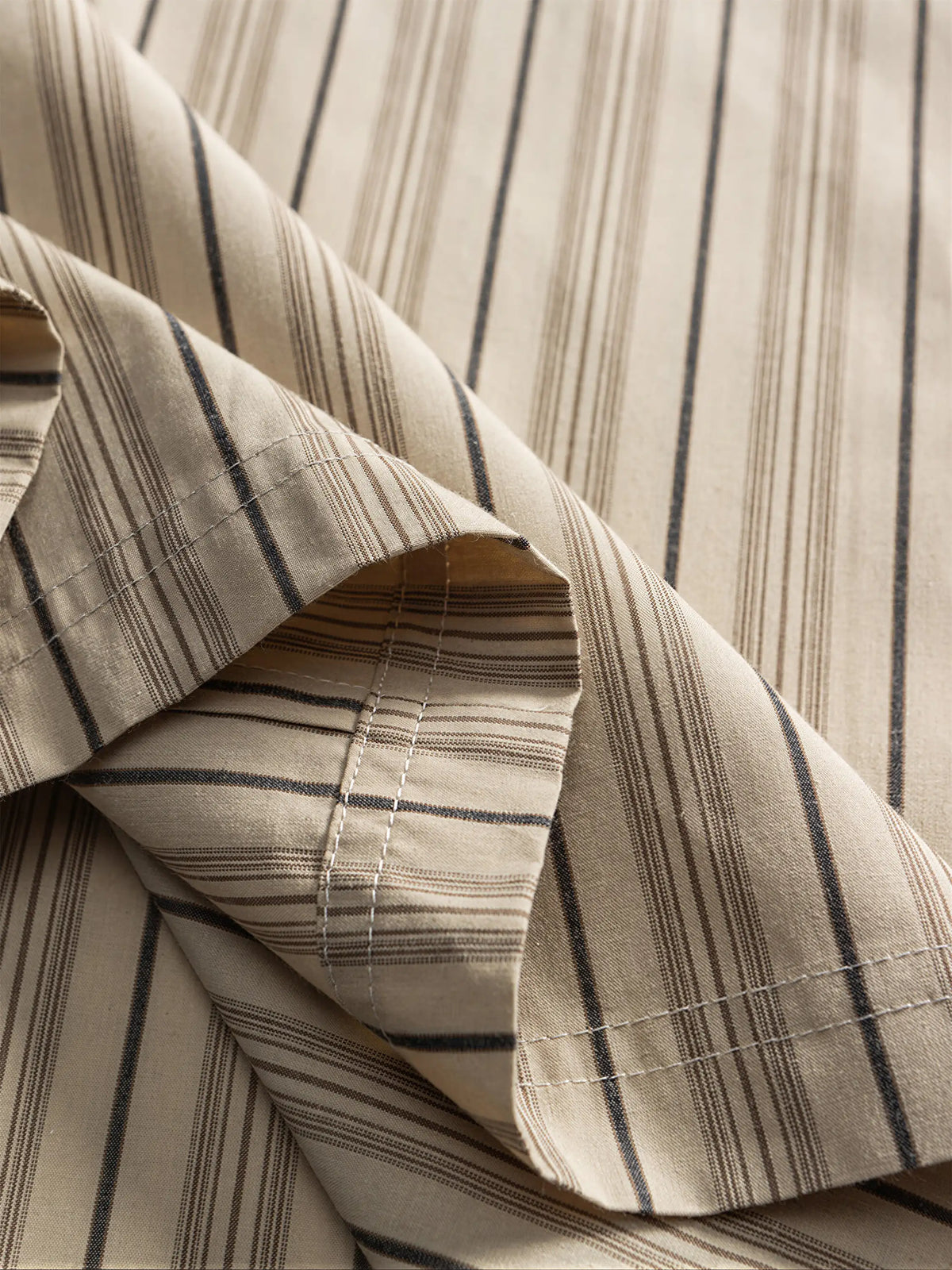 Oversized Striped Short-sleeve Work Shirt