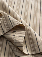 Oversized Striped Short-sleeve Work Shirt