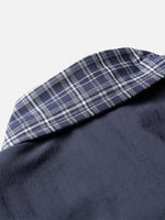 Retro Plaid Faux Two-piece Spliced short-sleeve Shirt