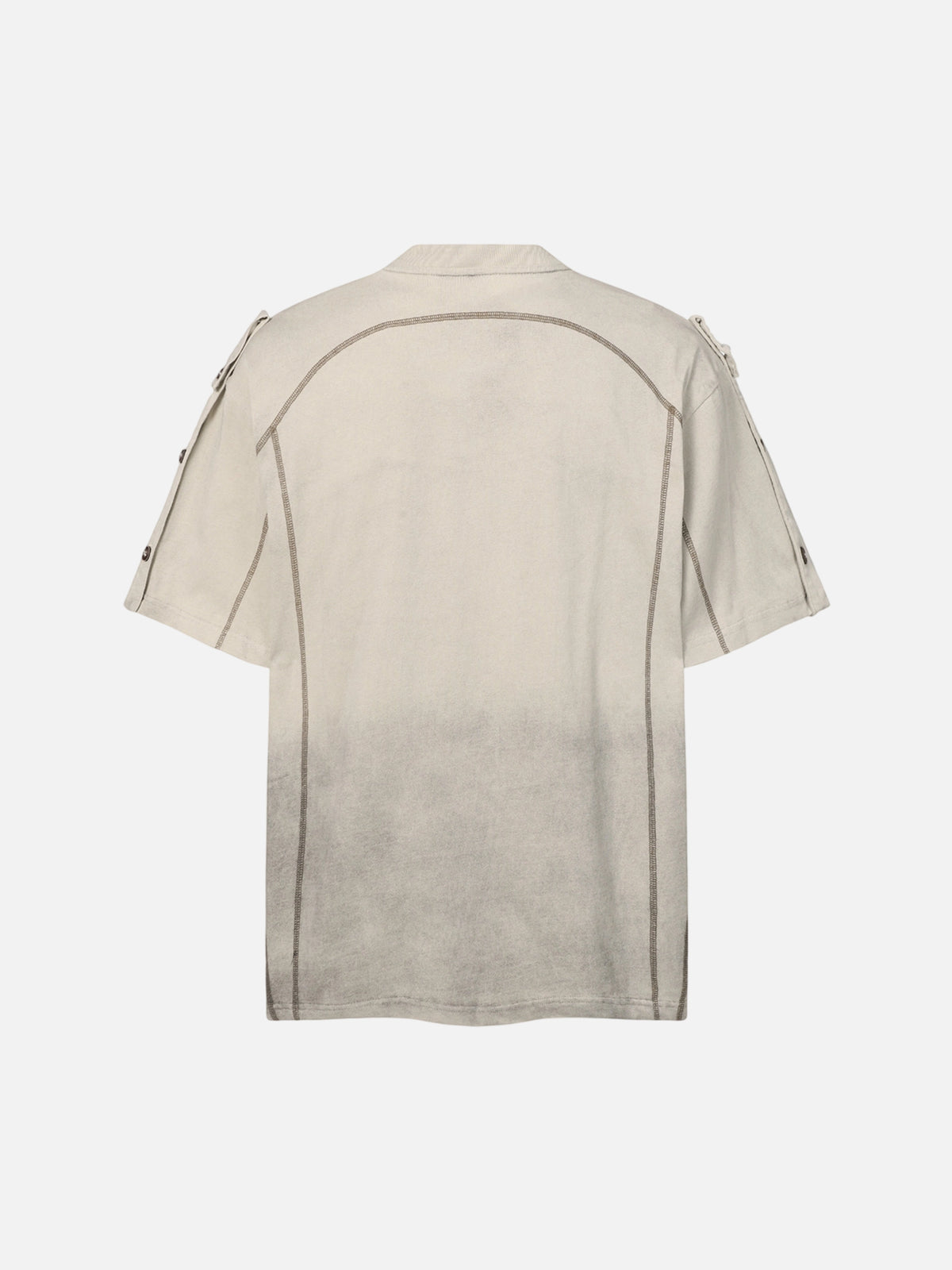Retro Gradient Distressed Henley T-shirt