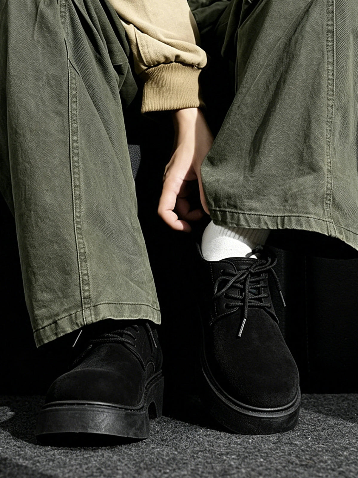 Platform Height-increasing Work Boots / Casual Leather Shoes