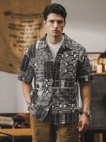 Retro Hawaiian Cuban Collar Short-sleeve Shirt