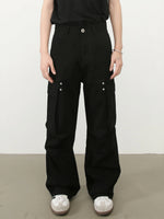 Multi-pocket Loose-fit Wide-leg Cargo Pants