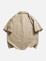 Oversized Plaid Short-sleeve Work Shirt